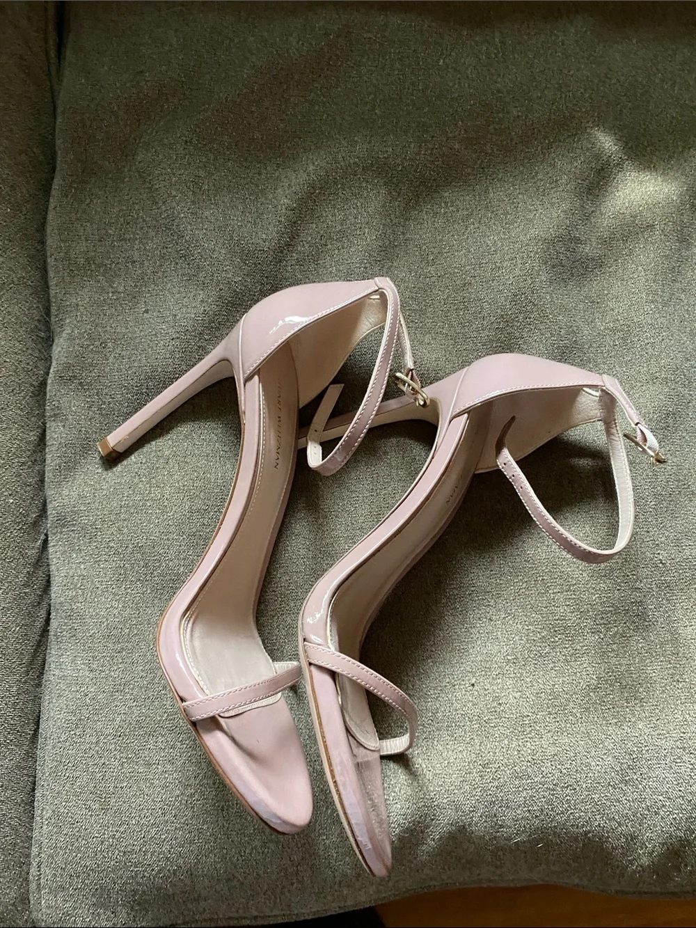 Stuart Weitzman Blush Pink Ankle-Strap Stiletto Sandals